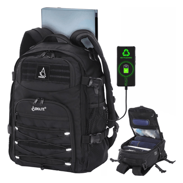 Aerolite 40x20x25cm Ryanair Maximum Premium Quality Eco-Friendly Tactical Backpack, Shower-Resistant Backpack For Camping Hiking Trekking, 20L Approved Travel Carry On Flight Rucksack with 10 Year Warranty - Aerolite UK